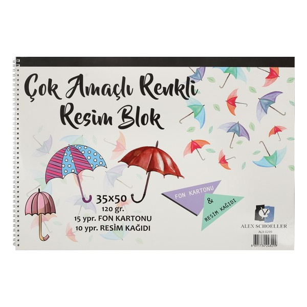 Alex Schoeller Resim Defteri Spiralli Çok Amaçlı 15 YP 35x50 120 GR ALX-0299 Alex Schoeller Resim Defteri Spiralli Çok Amaçlı 15 YP 35x50 120 GR ALX-0299