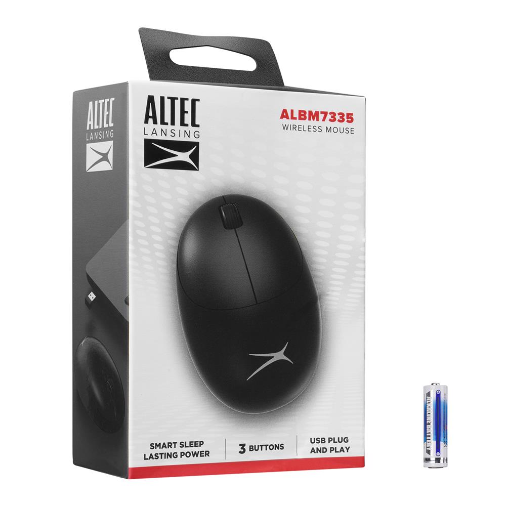 Altec Lansing ALBM7335 Siyah 2.4GHz USB 1200DPI Alkalin Pilli Kablosuz Mouse Altec Lansing ALBM7335 Siyah 2.4GHz USB 1200DPI Alkalin Pilli Kablosuz Mouse
