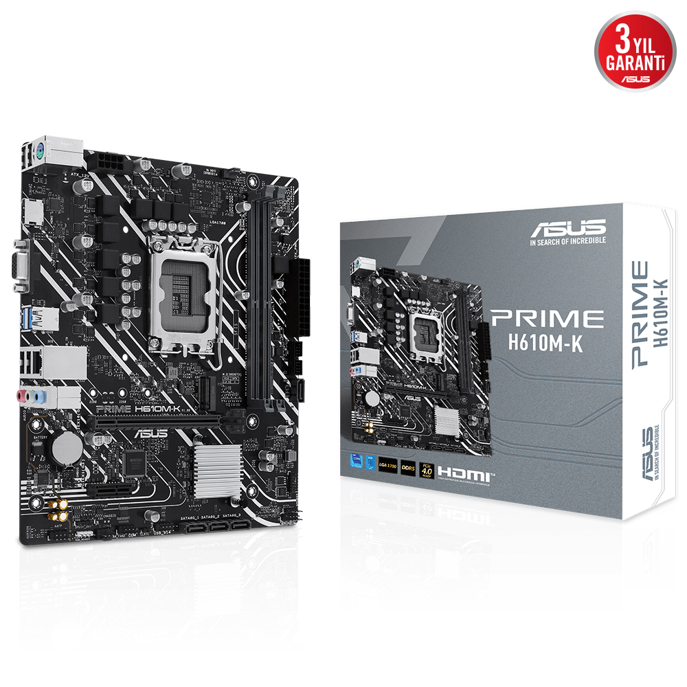 Asus Prime H610M-K Intel Soket LGA1700 DDR5 5600MHz mATX Gaming (Oyuncu) Anakart Asus Prime H610M-K Intel Soket LGA1700 DDR5 5600MHz mATX Gaming (Oyuncu) Anakart
