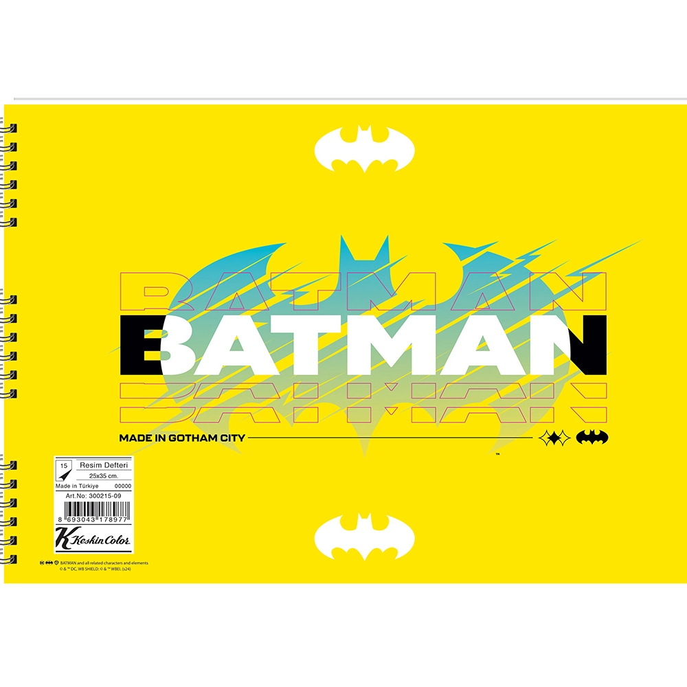 Batman Resim Defteri Spiralli 25x35 15 YP 300215-09 Batman Resim Defteri Spiralli 25x35 15 YP 300215-09