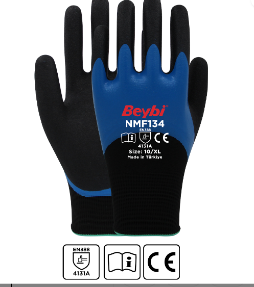 Beybi NMF134 10Beden 12li Double Mikro Köpük 3-4 Nitril Kaplı Polyester Örgü Eldiven Beybi NMF134 10Beden 12li Double Mikro Köpük 3-4 Nitril Kaplı Polyester Örgü Eldiven