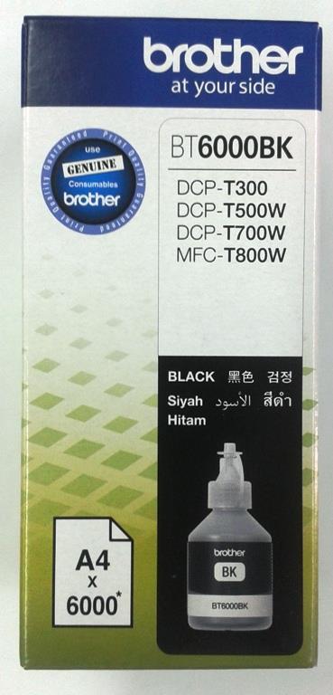 Brother BT6000BK Black Siyah 6.000 Sayfa Şişe Mürekkep DCP-T300-T500-T700 MFC-T800 Brother BT6000BK Black Siyah 6.000 Sayfa Şişe Mürekkep DCP-T300-T500-T700 MFC-T800