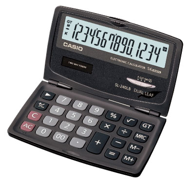 Casio SL-240LB 14 Hane Cep Tipi Kapaklı Hesap Makinesi Casio SL-240LB 14 Hane Cep Tipi Kapaklı Hesap Makinesi