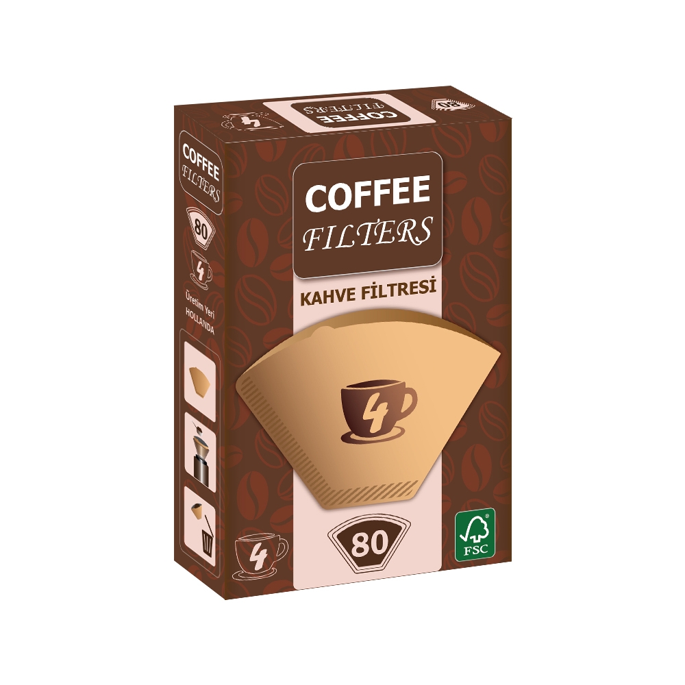 Coffee Filters Filtre Kahve Kağıdı 1x4 4 Numara 80li Coffee Filters Filtre Kahve Kağıdı 1x4 4 Numara 80li