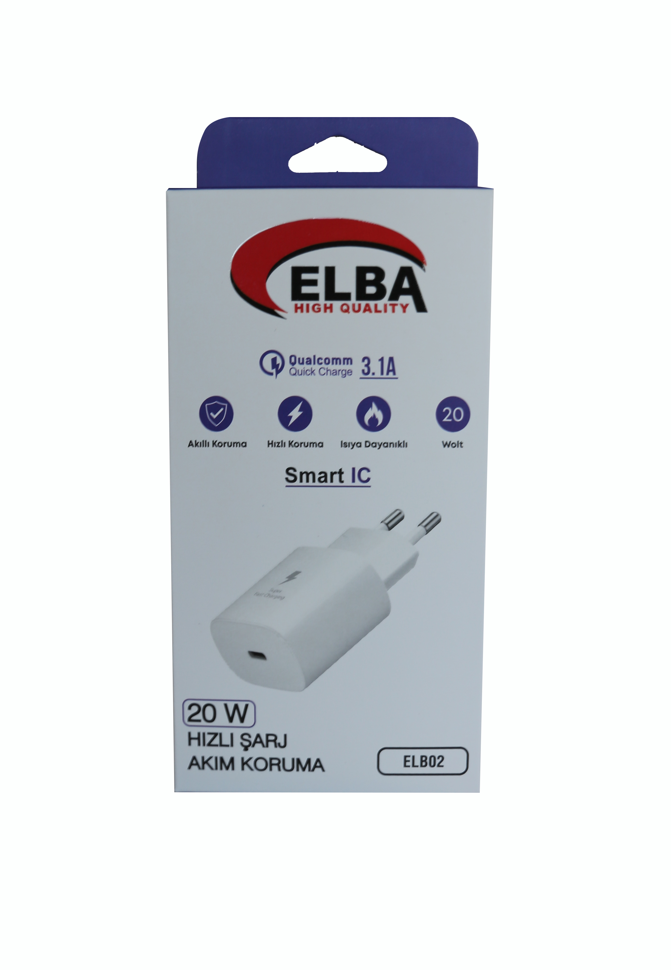 Elba ELB02-20WPD Beyaz 20W USB-C Şarj Kafa PD 3.0-QC4.0(Akıllı Koruma-Hızlı Şarj-Isıya Dayanıklı) Elba ELB02-20WPD Beyaz 20W USB-C Şarj Kafa PD 3.0-QC4.0(Akıllı Koruma-Hızlı Şarj-Isıya Dayanıklı)