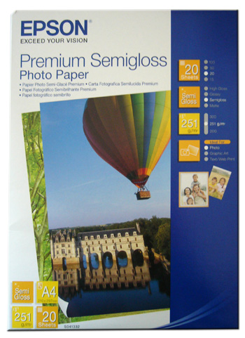 Epson A4 251Gram 20`li Premium Semigloss Fotoğraf Kağıdı S041332 Epson A4 251Gram 20`li Premium Semigloss Fotoğraf Kağıdı S041332