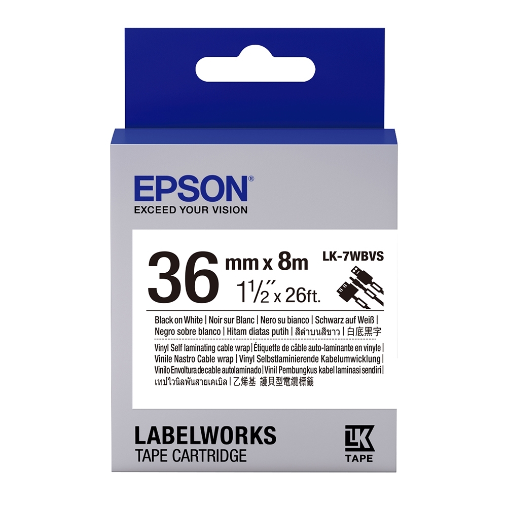 Epson LK-7WBVS SLCW Beyaz Üzeri Siyah 36MM 8 Metre Etiket Epson LK-7WBVS SLCW Beyaz Üzeri Siyah 36MM 8 Metre Etiket