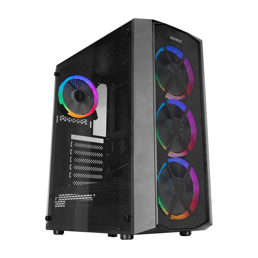 Everest FLAT MESH 4-12cm RGB Fan Tempered Camlı ATX Mid-T Gaming Oyuncu Kasası Everest FLAT MESH 4-12cm RGB Fan Tempered Camlı ATX Mid-T Gaming Oyuncu Kasası