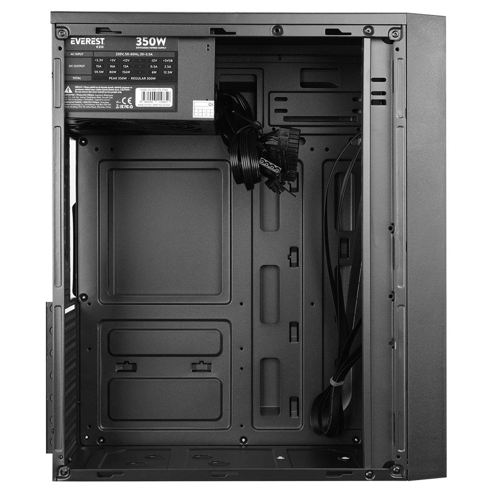 Everest K310 Peak 350W SMD PSU 2-USB2.0+HD Audio Mid-Tower Kompakt Tasarım ATX PC Kasası Everest K310 Peak 350W SMD PSU 2-USB2.0+HD Audio Mid-Tower Kompakt Tasarım ATX PC Kasası