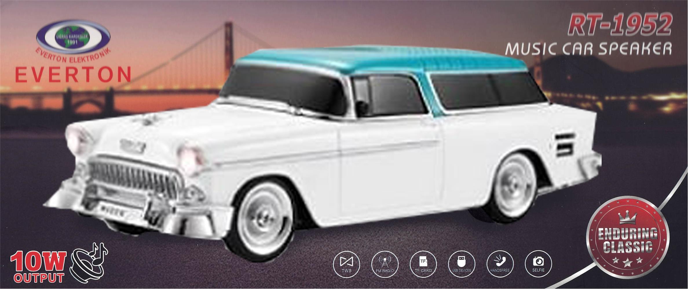 EVERTON RT-1950 Beyaz Arabalı Bluetooth Fm-Usb-Tf-Aux Şarjlı Nostaljik Radyo EVERTON RT-1950 Beyaz Arabalı Bluetooth Fm-Usb-Tf-Aux Şarjlı Nostaljik Radyo