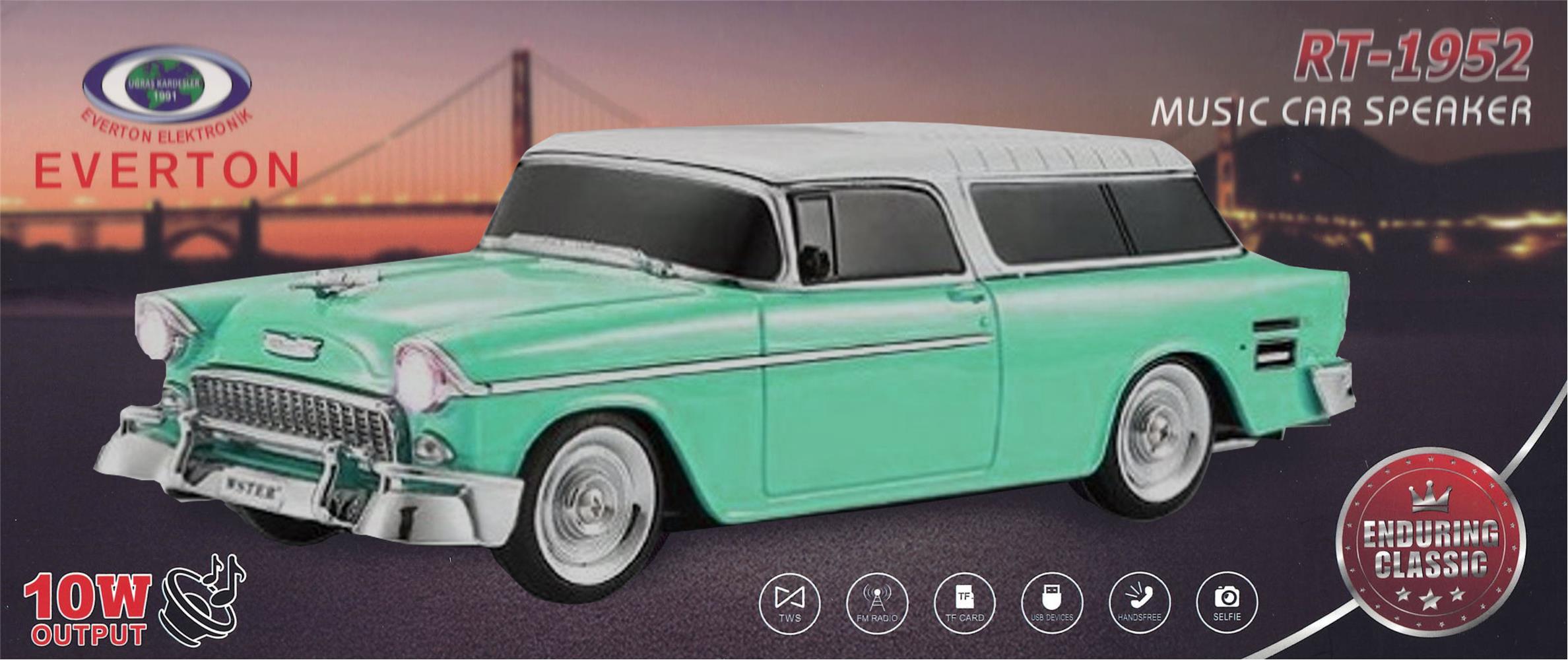 EVERTON RT-1952 Turkuaz Arabalı Bluetooth Fm-Usb-Tf-Aux Şarjlı Nostaljik Radyo EVERTON RT-1952 Turkuaz Arabalı Bluetooth Fm-Usb-Tf-Aux Şarjlı Nostaljik Radyo
