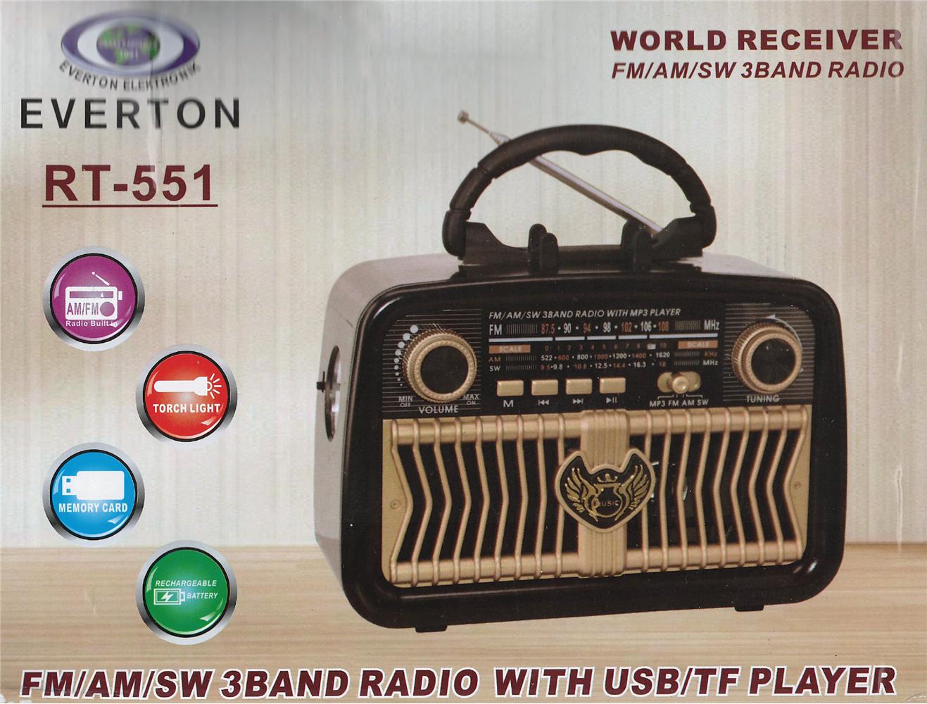 Everton Rt-551 Bluetooth Fm-Usb-Tf-Aux Şarjlı Nostaljik Radyo Everton Rt-551 Bluetooth Fm-Usb-Tf-Aux Şarjlı Nostaljik Radyo
