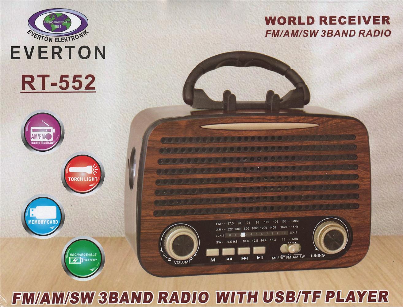 Everton Rt-552 Bluetooth Fm-Usb-Tf-Aux Şarjlı Nostaljik Radyo Everton Rt-552 Bluetooth Fm-Usb-Tf-Aux Şarjlı Nostaljik Radyo