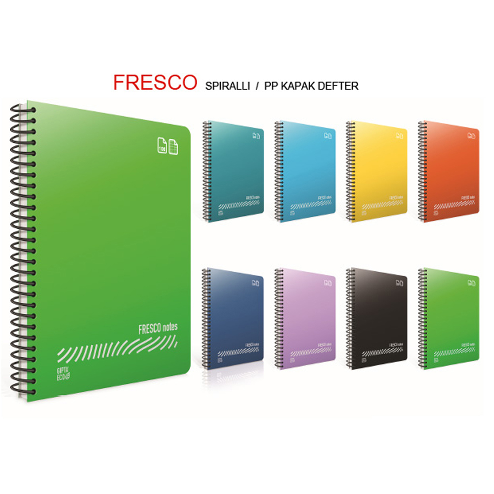 Gıpta Fresco Spiralli Plastik Kapak Defter A4 96 YP Düz 4937 Gıpta Fresco Spiralli Plastik Kapak Defter A4 96 YP Düz 4937