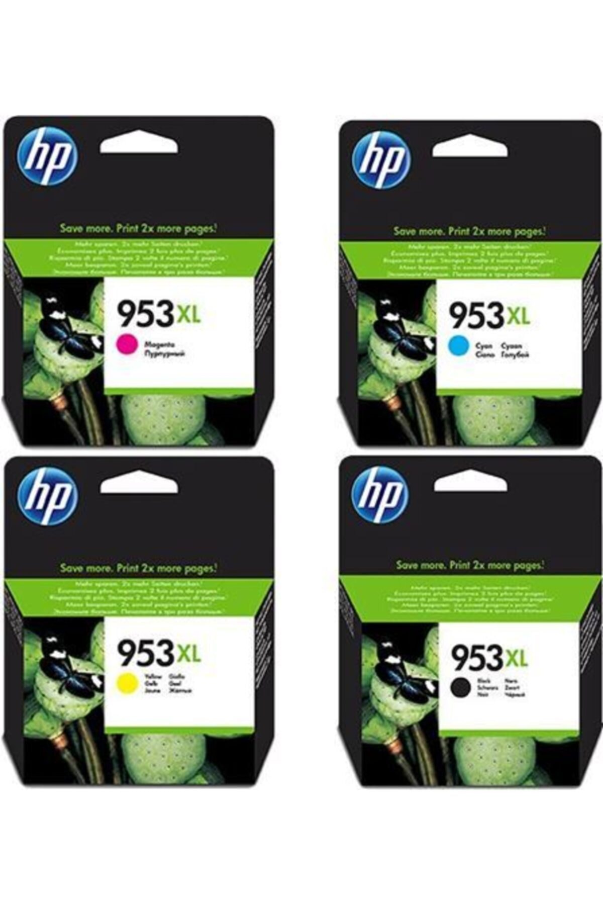 HP L0S70AE + F6U16AE + F6U17AE + F6U18AE 953XL Kartuş Seti HP L0S70AE + F6U16AE + F6U17AE + F6U18AE 953XL Kartuş Seti