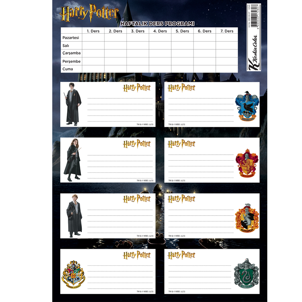 Keskin Color Ders Programlı Etiket Harry Potter 3 Lü Keskin Color Ders Programlı Etiket Harry Potter 3 Lü