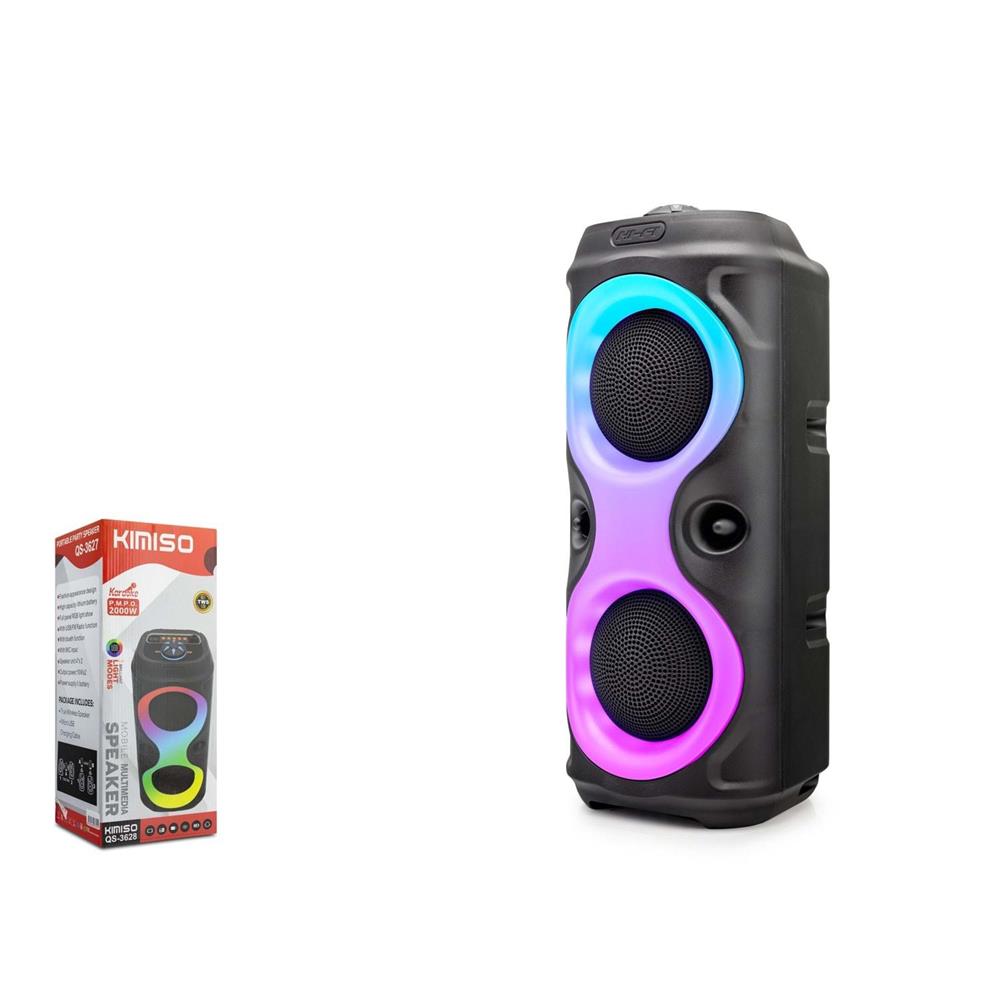 Kımıso QS3628 Bluetooth Speaker RGB (BT, USB, FM, MIC girişi, TWS, düğmeli,) Kımıso QS3628 Bluetooth Speaker RGB (BT, USB, FM, MIC girişi, TWS, düğmeli,)