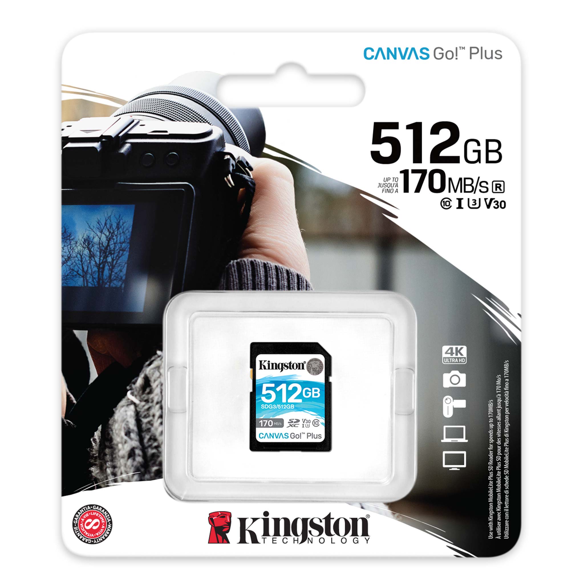 Kingston SDG3-512GB 512GB SDXC Canvas Go Plus 170R C10 UHS-I U3 V30 Hafıza Kartı Kingston SDG3-512GB 512GB SDXC Canvas Go Plus 170R C10 UHS-I U3 V30 Hafıza Kartı