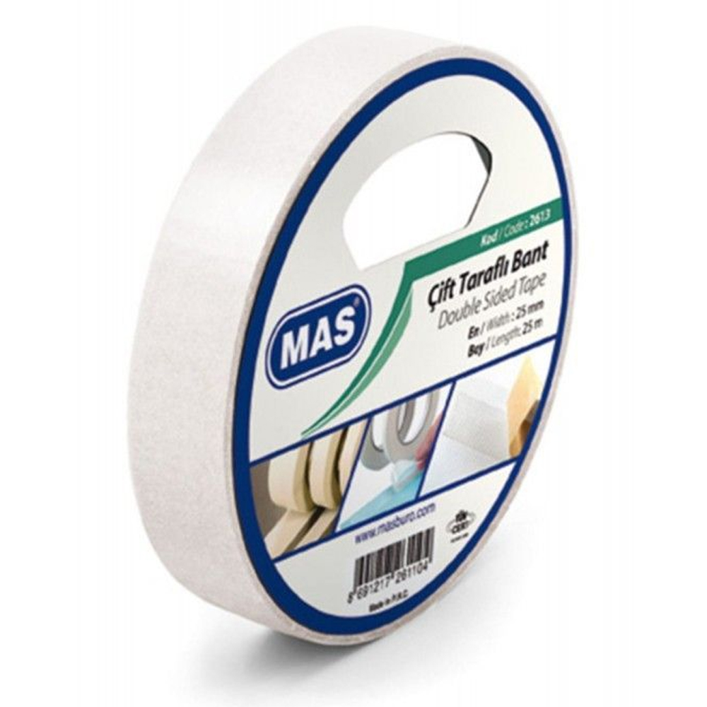 Mas Çift Taraflı Bant 25x25 Mt 2613 Mas Çift Taraflı Bant 25x25 Mt 2613