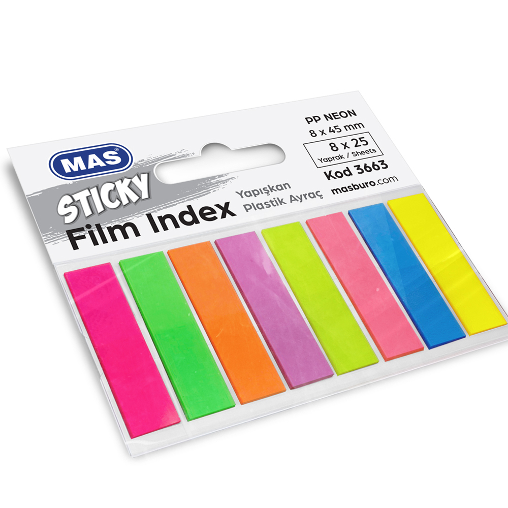 Mas Film Indeks 8x45 PP Dörtgen 25 S-8 Renk 3663 Mas Film Indeks 8x45 PP Dörtgen 25 S-8 Renk 3663