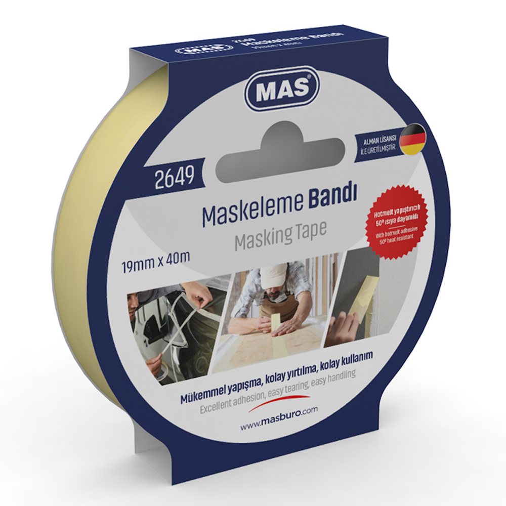 Mas Krepe (Maskeleme) Bantı 19 MM x 40 M 2649 Mas Krepe (Maskeleme) Bantı 19 MM x 40 M 2649