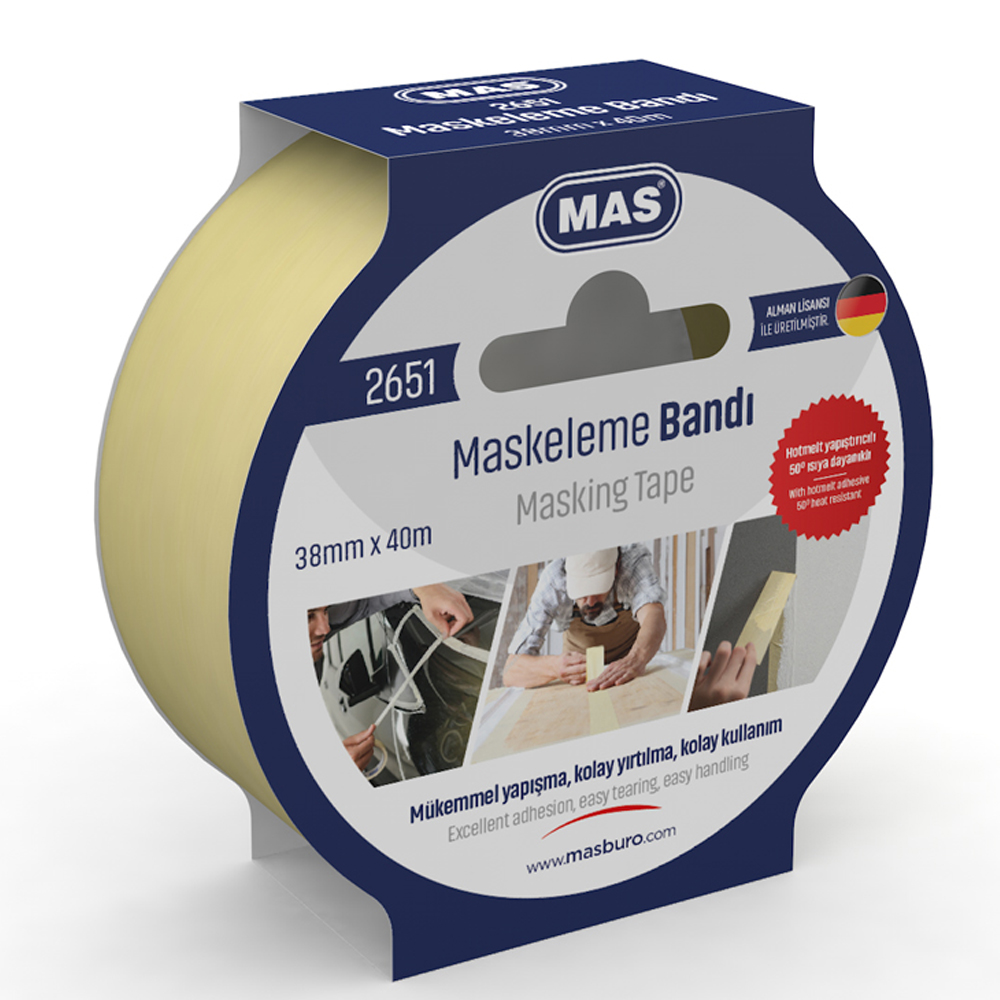 Mas Krepe (Maskeleme) Bantı 38 MM x 40 M 2651 Mas Krepe (Maskeleme) Bantı 38 MM x 40 M 2651