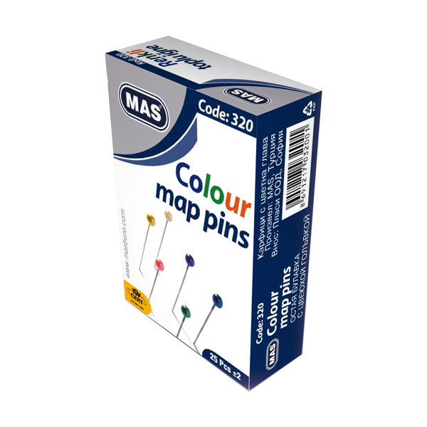Mas Toplu İğne Renkli Başlı 32 MM 320 Mas Toplu İğne Renkli Başlı 32 MM 320