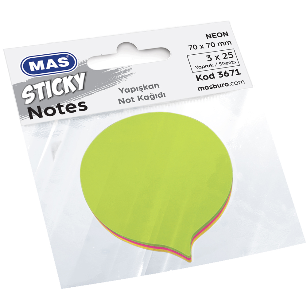 Mas Yapışkanlı Şekilli Not kağıt Balon 75 Syf 3671 Mas Yapışkanlı Şekilli Not kağıt Balon 75 Syf 3671