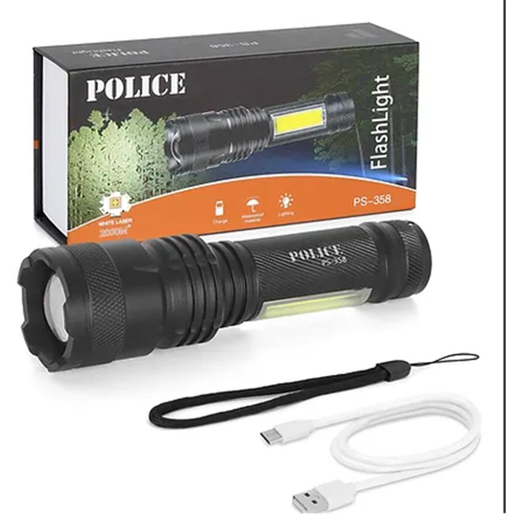 Polıce PS-358 Zoom Gövdede Işık Şarjlı Led El Feneri Polıce PS-358 Zoom Gövdede Işık Şarjlı Led El Feneri