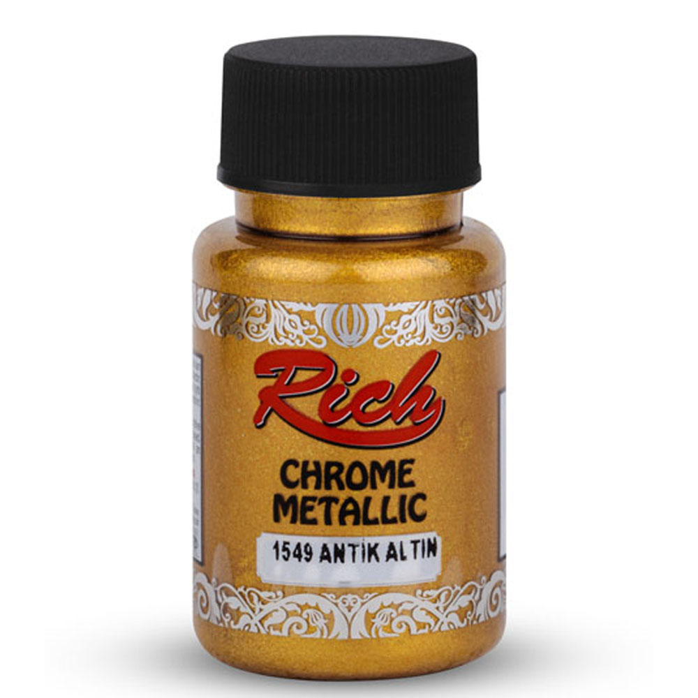 Rich Akrilik Boya Chrome Metalik 50 CC Antik Altın 1549 Rich Akrilik Boya Chrome Metalik 50 CC Antik Altın 1549