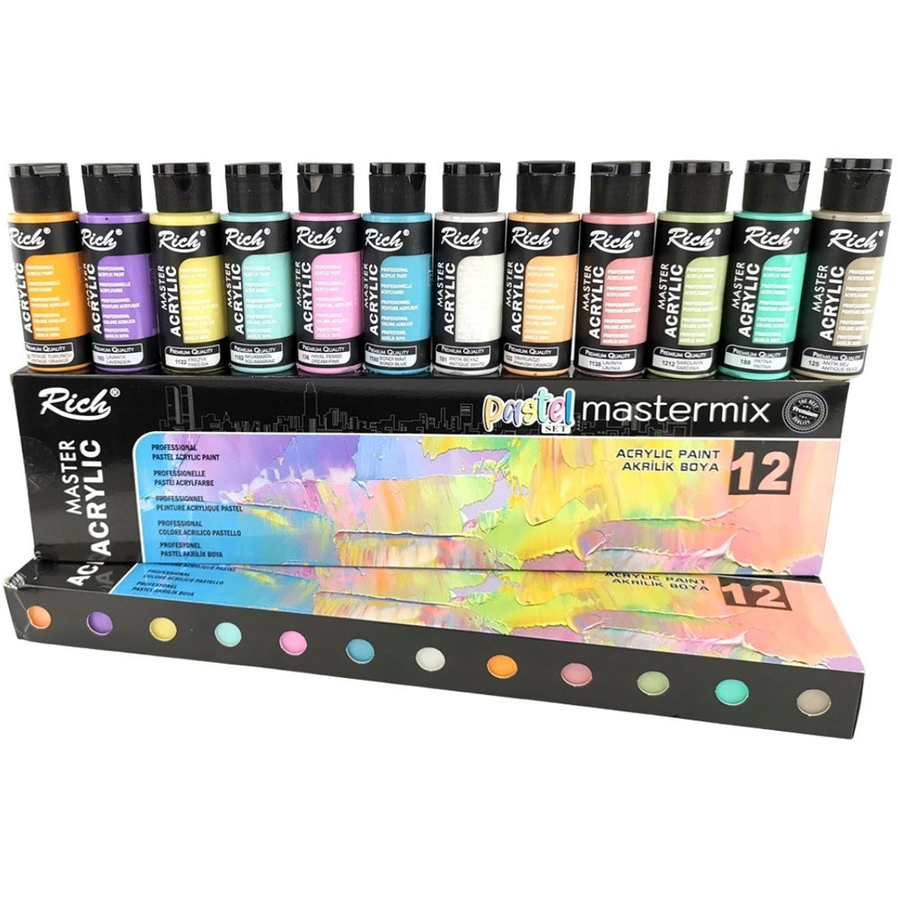 Rich Akrilik Boya Master Mix Pastel Renk Set 12 Li 06011409 Rich Akrilik Boya Master Mix Pastel Renk Set 12 Li 06011409