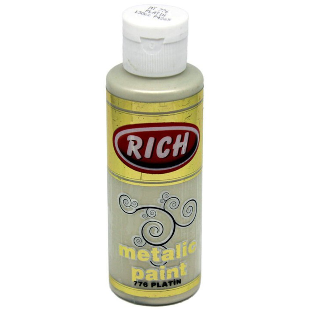 Rich Akrilik Boya Metalik 120 CC Platin 0776 Rich Akrilik Boya Metalik 120 CC Platin 0776