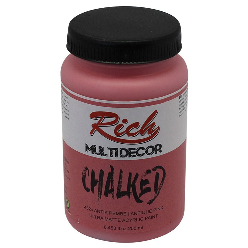 Rich Akrilik Boya Multi Decor Chalked 250 CC Antik Pembe 4524 Rich Akrilik Boya Multi Decor Chalked 250 CC Antik Pembe 4524