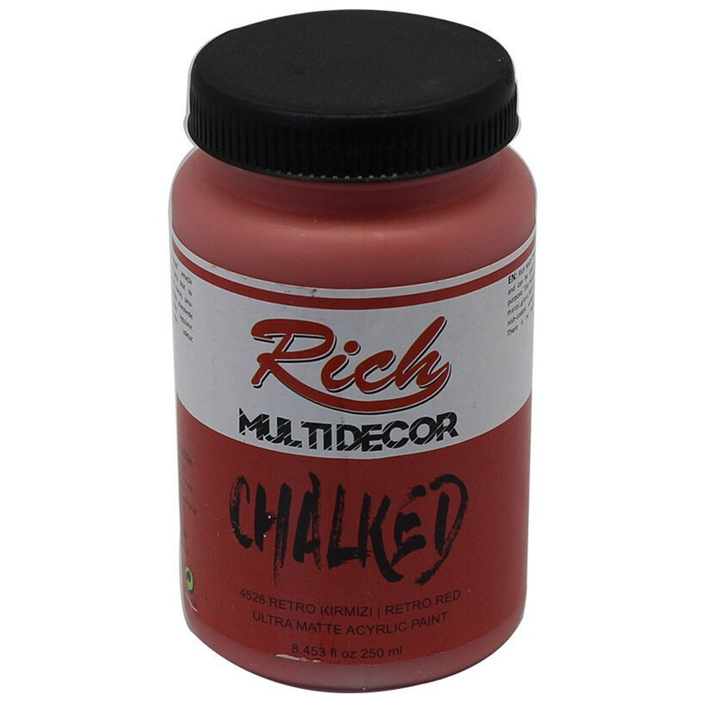 Rich Akrilik Boya Multi Decor Chalked 250 CC Retro Kırmızı 4528 Rich Akrilik Boya Multi Decor Chalked 250 CC Retro Kırmızı 4528