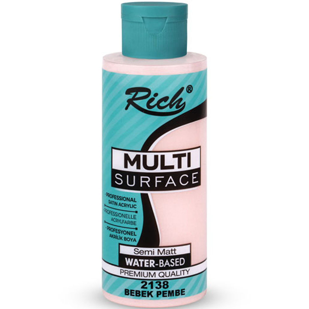 Rich Akrilik Boya Multi Surface 120 CC Bebek Pembe 2138 Rich Akrilik Boya Multi Surface 120 CC Bebek Pembe 2138