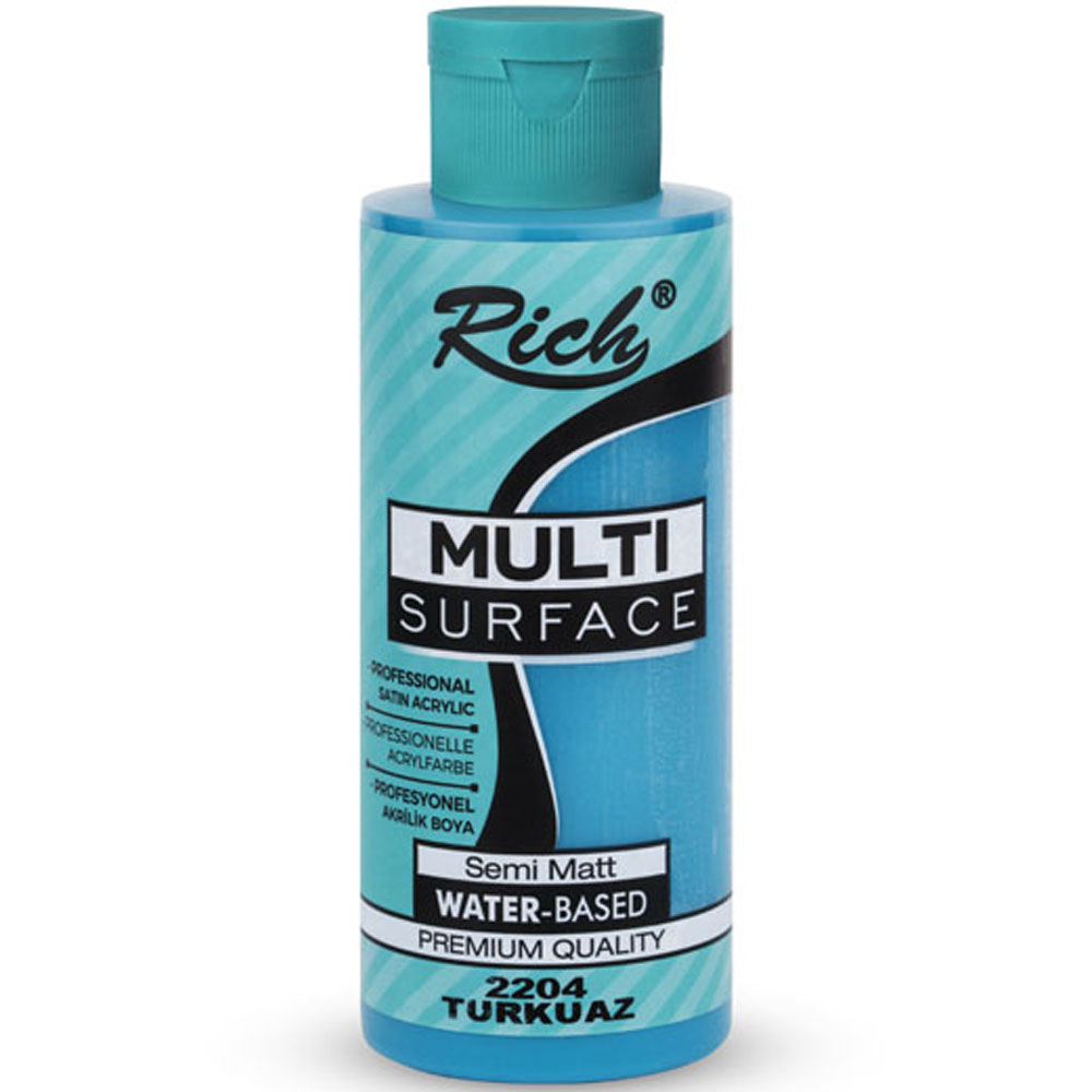 Rich Akrilik Boya Multi Surface 120 CC Turkuaz 120-2204 Rich Akrilik Boya Multi Surface 120 CC Turkuaz 120-2204