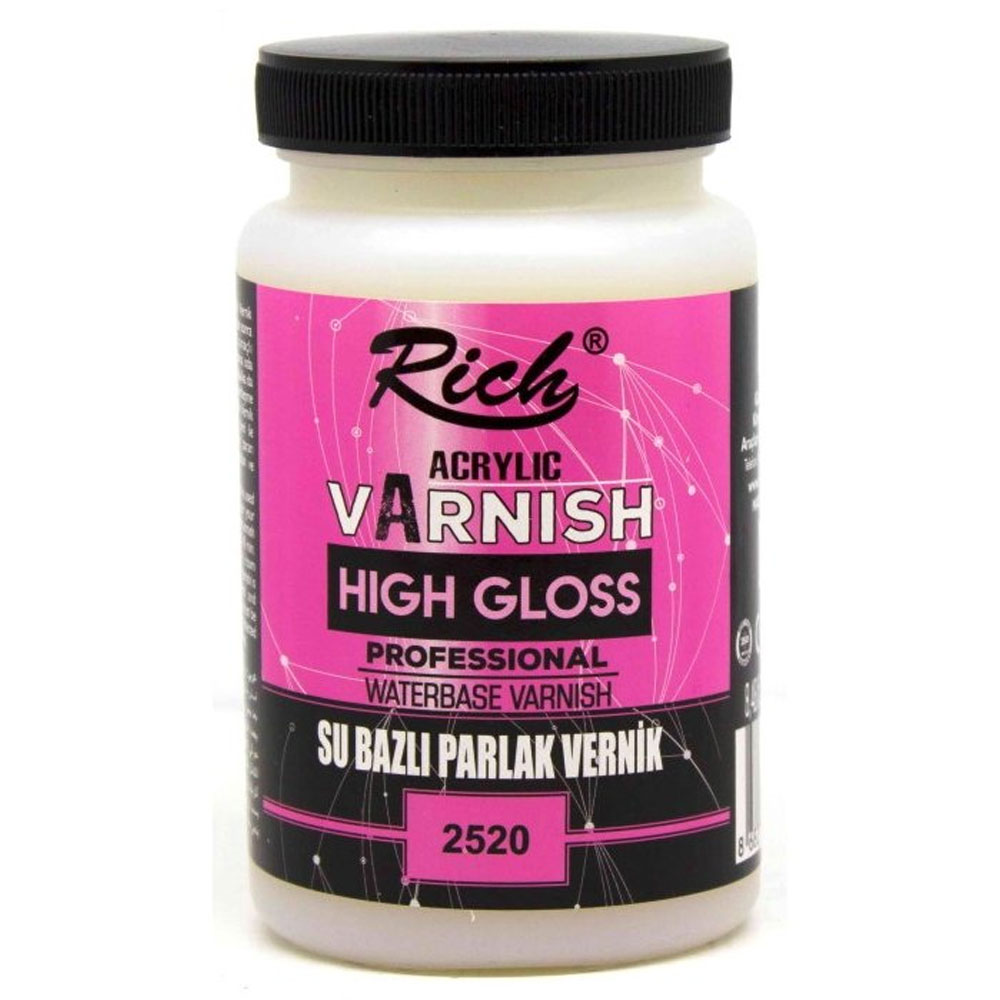 Rich Vernik Su Bazlı Parlak High Gloss 250 CC Kavanoz 250-2520 Rich Vernik Su Bazlı Parlak High Gloss 250 CC Kavanoz 250-2520