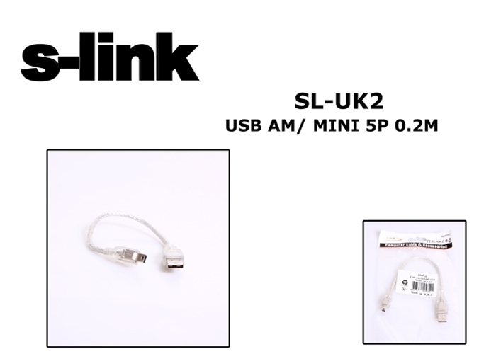 S-link SL-UK2 Mini 5p To 0.20mt Usb Kamera Kablosu S-link SL-UK2 Mini 5p To 0.20mt Usb Kamera Kablosu