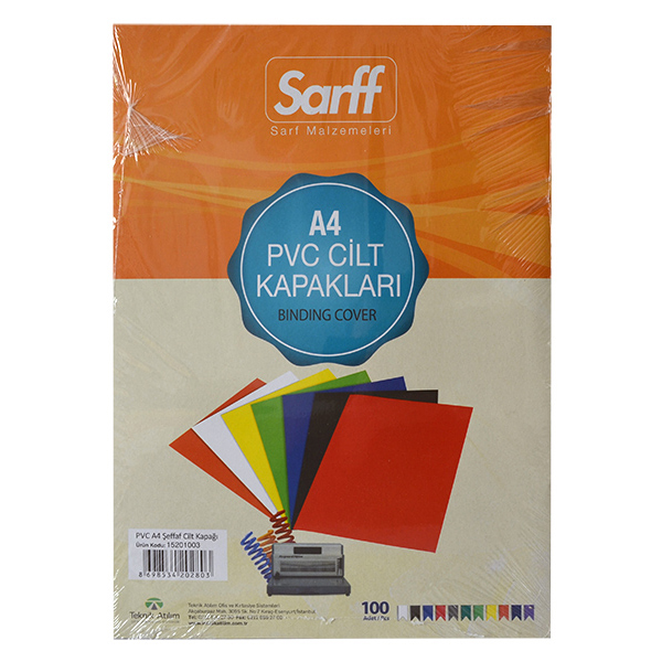 Sarff Cilt Kapağı Plastik Opak A4 160 MIC Şeffaf 15201003 Sarff Cilt Kapağı Plastik Opak A4 160 MIC Şeffaf 15201003