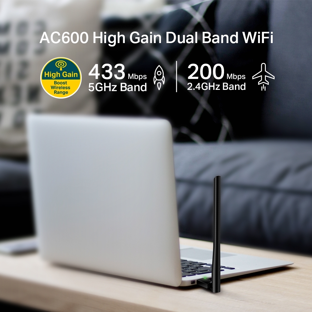 Tp-Link Archer T2U Plus 600 Mbps Antenli Yüksek Verimli Kablosuz USB Adaptör AC600 Tp-Link Archer T2U Plus 600 Mbps Antenli Yüksek Verimli Kablosuz USB Adaptör AC600