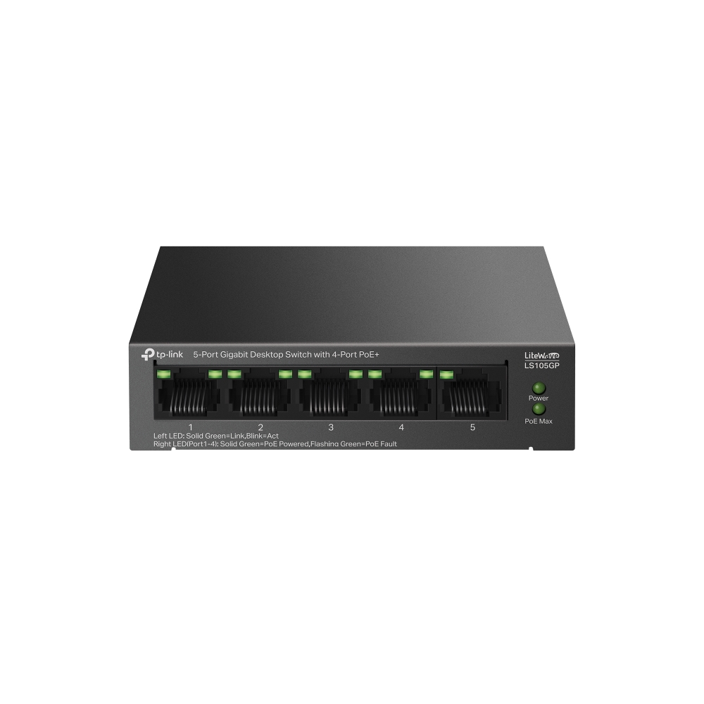 Tp-Link LS105GP 4 Port Poe+ 10-100-1000 Mbps Switch Metal Kasa Tp-Link LS105GP 4 Port Poe+ 10-100-1000 Mbps Switch Metal Kasa